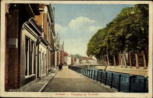 Ak Kampen Overijssel Niederlande, Vloeddijk, Burgwal