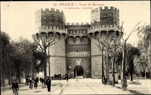 Ak Valencia Stadt Spanien, Torre de Serranos