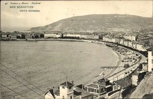 Ak San Sebastian Baskenland, Gesamtansicht