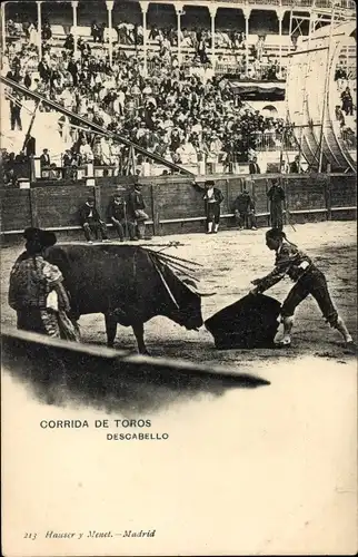 Ak Madrid Spanien, Corrida de Toros, Desbabello, Stier