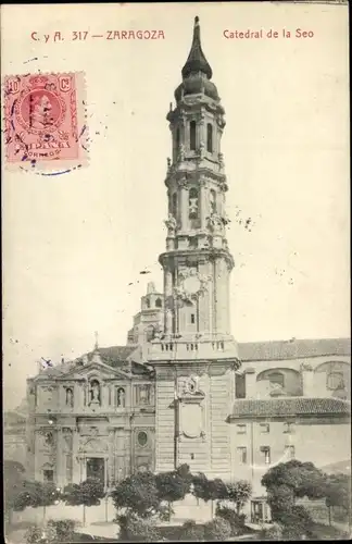 Ak Zaragoza Saragossa Aragonien, Catedral de la Seo