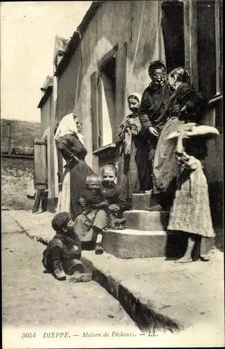Ak Dieppe Seine Maritime, Maison de Pecheurs