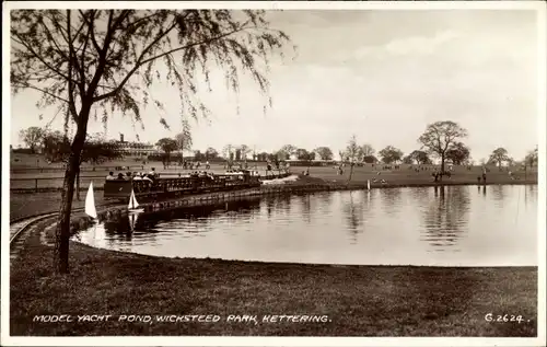 Ak Kettering Northamptonshire England, Wicksteed Park, Model Yacht Pond