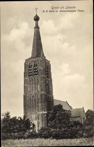 Ak Leende Nordbrabant Niederlande, R. K. Kerk en Monumentalen Toren