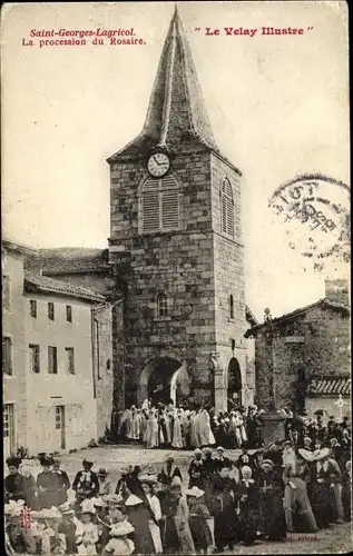 Ak Saint Georges Lagricol Haute Loire, La Procession du Rosaire