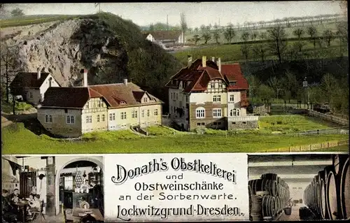 Ak Dresden Lockwitz, Lockwitzgrund, Donaths Obstkelterein, Obstweinschänke