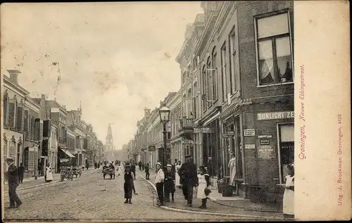 Ak Groningen Niederlande, Nieuwe Ebbingerstraat