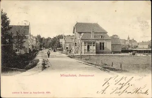 Ak Winschoten Groningen Niederlande, Stationsstraat