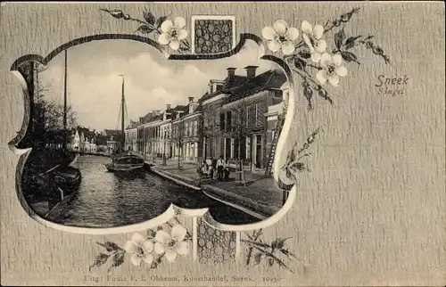 Passepartout Ak Sneek Friesland Niederlande, Singel