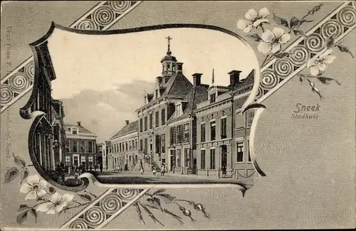 Passepartout Ak Sneek Friesland Niederlande, Stadhuis