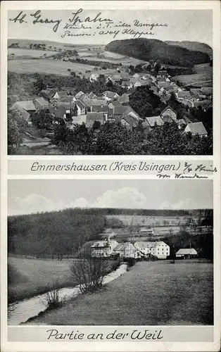 Ak Emmershausen Weilrod im Taunus, Panorama, An der Weil