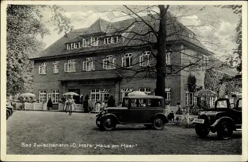 Ak Bad Zwischenahn in Oldenburg, Hotel Haus am Meer, Autos