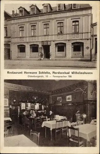 Ak Wilhelmshaven in Niedersachsen, Restaurant Hermann Schlette, Oldenburger Straße 10