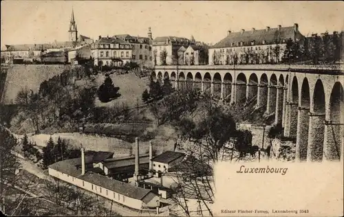 Ak Luxemburg Luxembourg, Teilansicht, Brücke