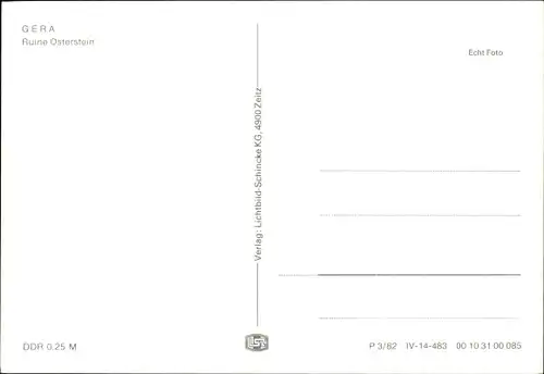 Ak Gera in Thüringen, Ruine Osterstein