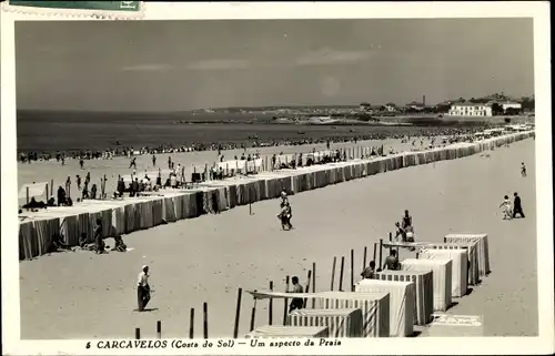 Ak Carcavelos Costa do Sol Portugal, Strandblick