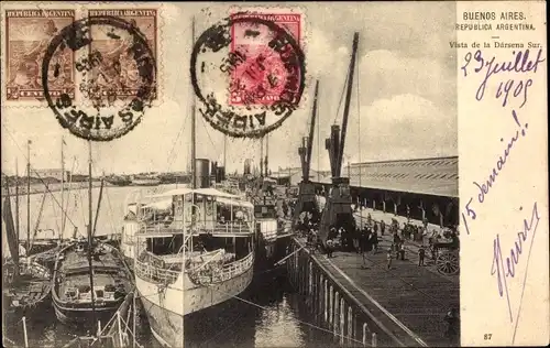 Ak Buenos Aires Argentinien, Vista de la Darsena Sur