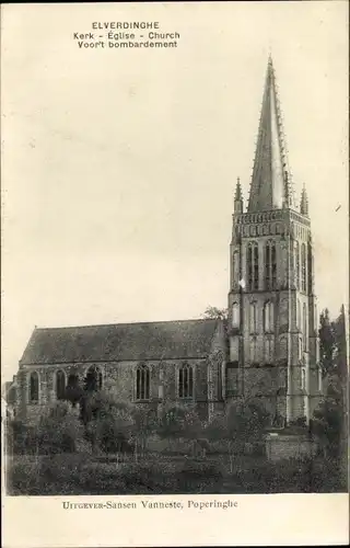 Ak Elverdinghe Westflandern Belgien, Kirche