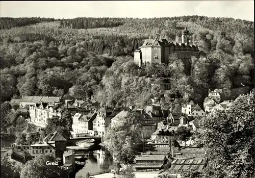 Ak Greiz im Vogtland, Panorama, Schloss