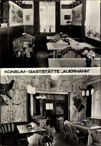 Ak Rohrbach in Thüringen, Konsum Gaststätte Auerhahn, Gastraum