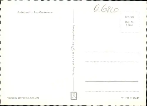 Ak Rudolstadt in Thüringen, Am Marienturm