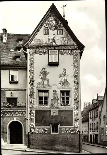 Ak Ziegenrück an der Saale Thüringen, Giebel des historischen Rathauses