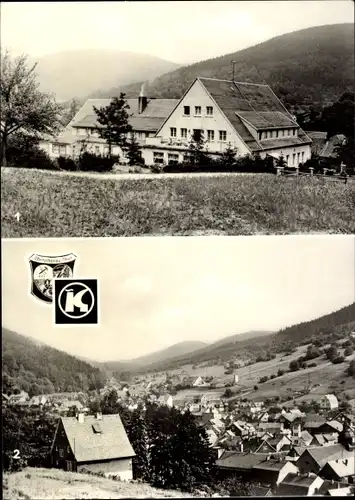 Ak Oberschönau Steinbach Hallenberg im Thüringer Wald, Erholungsheim KG Stadt Leipzig, Wappen