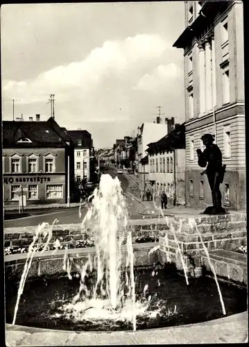 Ak Zeulenroda Thüringen, Karpfenpfeiferbrunnen