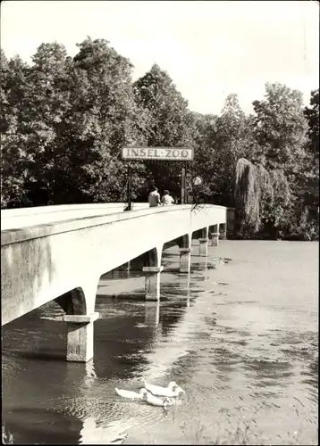 Ak Altenburg in Thüringen, Brücke zum Insel Zoo