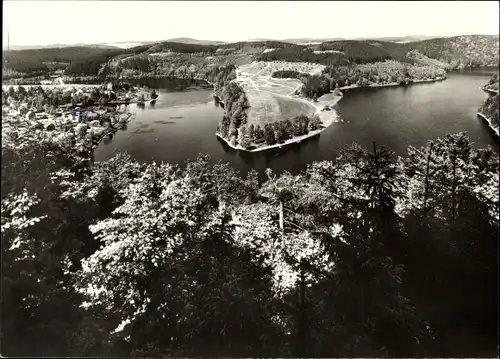 Ak Saalburg in Thüringen, Mariensteinblick, Stausee Bleiloch-Saaletalsperre