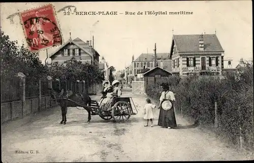 Ak Berck Plage Pas de Calais, Rue de l&#39;Hôpital maritime