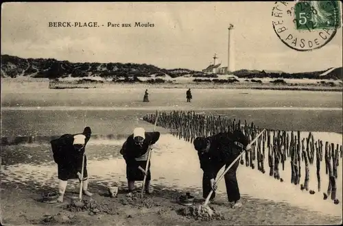 Ak Berck Pas de Calais Strand, Muschelpark