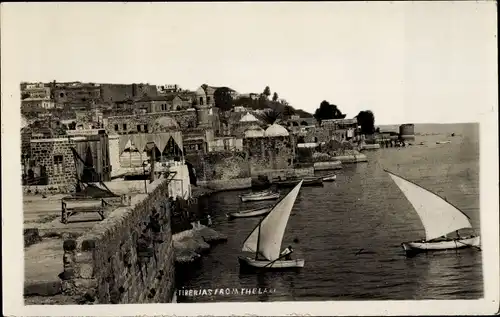 Ak Tiberias Israel, See Genezareth, Segelboote