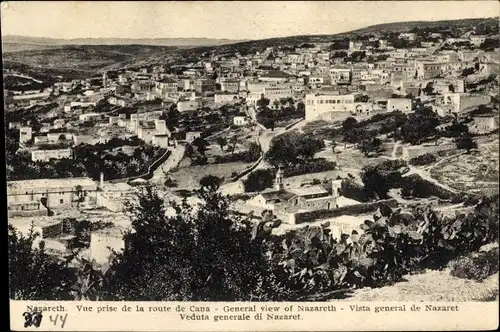 Ak Nazaret Nazareth Israel, Totalansicht