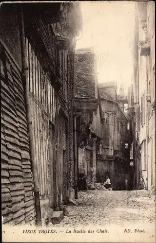 Ak Troyes Aube, Die Gasse der Katzen