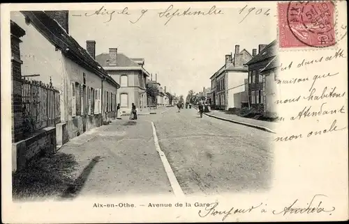 Ak Aix en Othe Aube, Avenue de la Gare