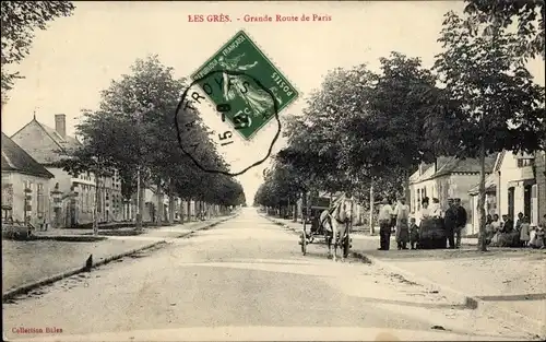 Ak Fontaine les Grès Aube, Grande Route de Paris