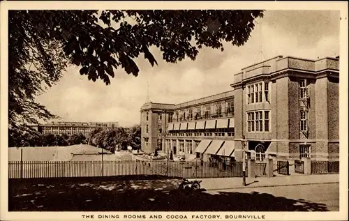 Ak Bournville Worcestershire England, The Dining Rooms and Cocoa Factory