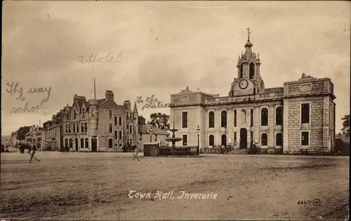 Ak Inverurie Schottland, Rathaus