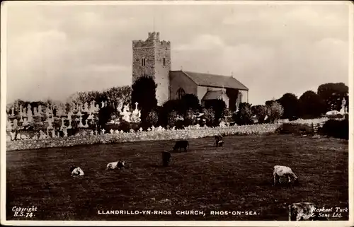 Ak Rhos on Sea Wales, Llandrillo-yn-Rhos Kirche
