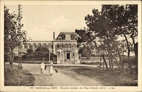 Ak Cayeux sur Mer Somme, Colonie scolaire de Vitry, Claude Arch.