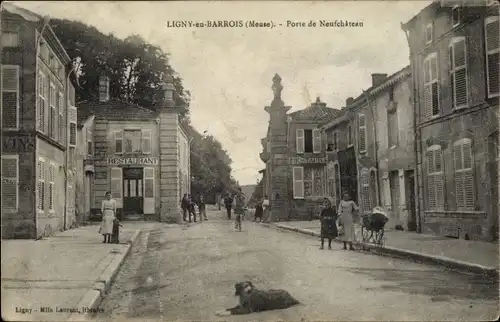 Ak Ligny en Barrois Meuse, Porte de Neufchateau, Restaurant