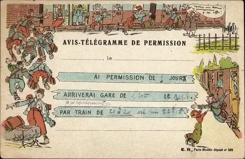 Ak Französische Soldaten, Soldatenliebe, Soldatenleben, Rückkehr