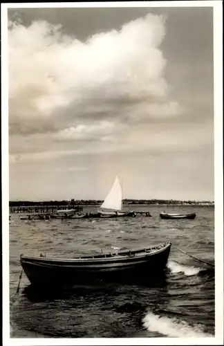 Ak Ostseebad Scharbeutz in Holstein, Strand, Boote