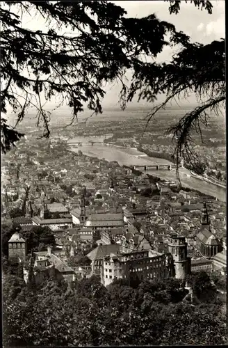 Ak Heidelberg am Neckar, Blick vom Rindenhäuschen