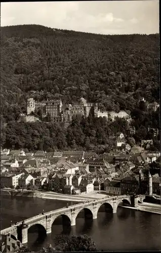 Ak Heidelberg am Neckar, Schloss vom Philosophenweg, Brücke