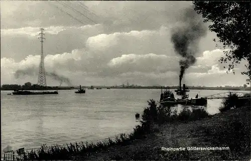 Ak Götterswickerhamm Voerde am Niederrhein, Rheinpartie