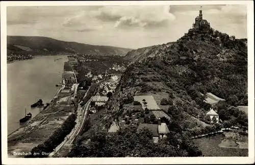 Ak Braubach am Rhein, Panorama, Burg