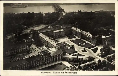 Ak Mannheim in Baden, Schloss, Rheinbrücke