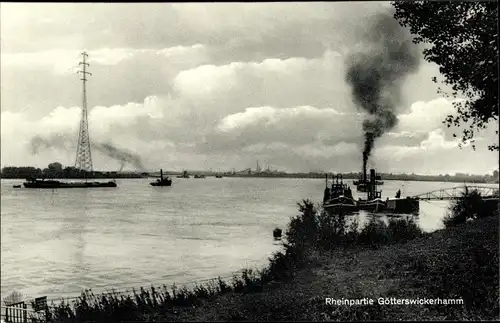 Ak Götterswickerhamm Voerde am Niederrhein, Rheinpartie